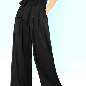 SHEIN Self Belted Box Pleated Palazzo Pants